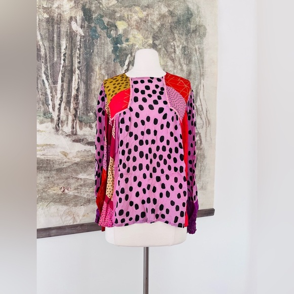 Anthropologie Bl-nk London Miranda Peasant Blouse Size Medium $128 - Picture 2 of 15